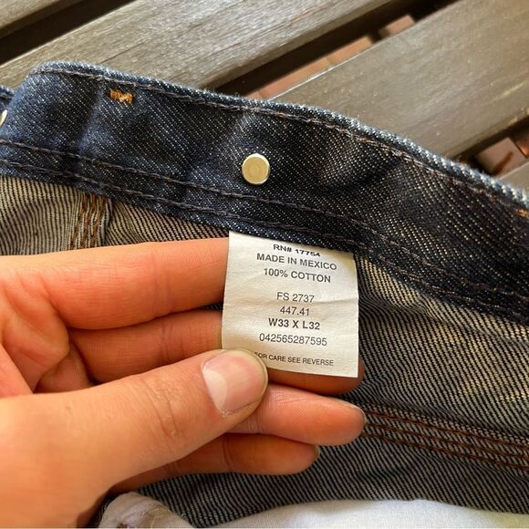 Key Raw Rigid Heavyweight Denim Double Front Logger Jeans (33 x 32) - Picture 7 of 7